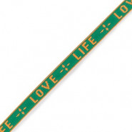 Lint met tekst "Love life" Neon green-orange